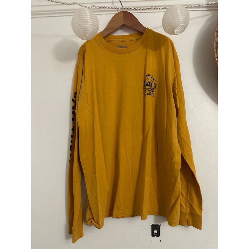 Vans Youth Long Sleeve T-Shirt Yellow Size 12-14 Skateboarding Style